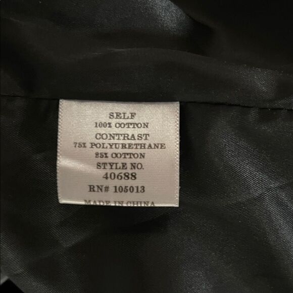 Andree Blue Chic Black Leather and Fabric Jacket, Size Medium - Picture 7 of 9